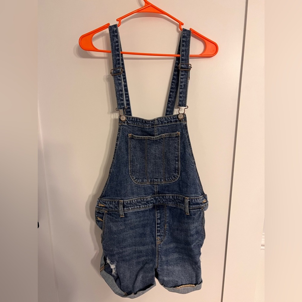 Old Navy denim shorts, overalls, size medium